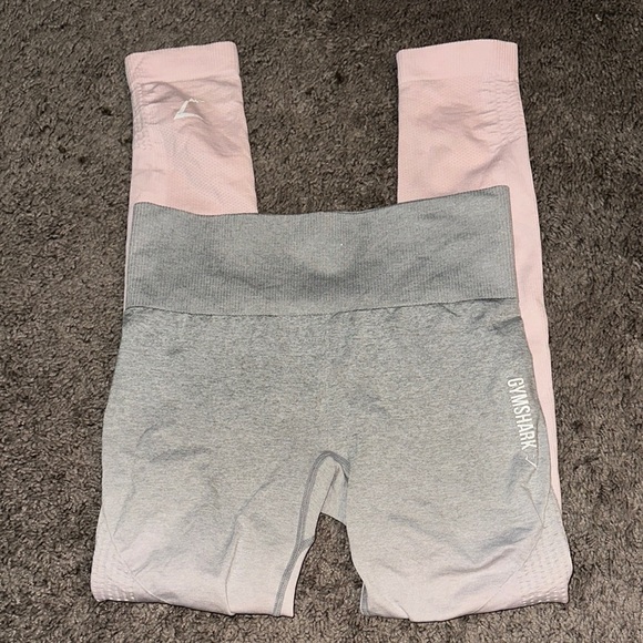 Gymshark Leggings Gray and Pink Soft and Stylish - Picture 1 of 8